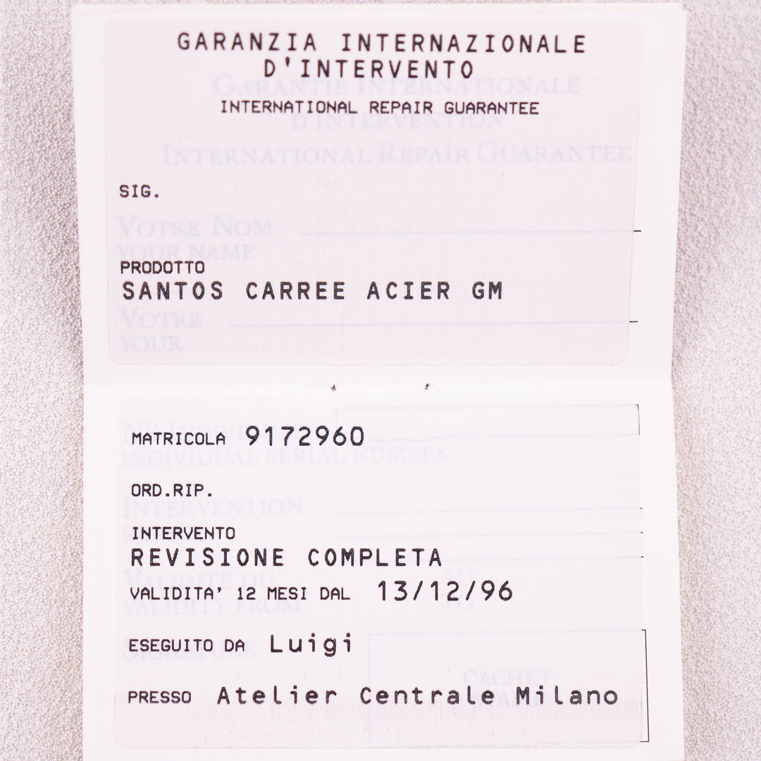 Cartier Santos Carré "Ghost" dial Ref.9172960 Full Set