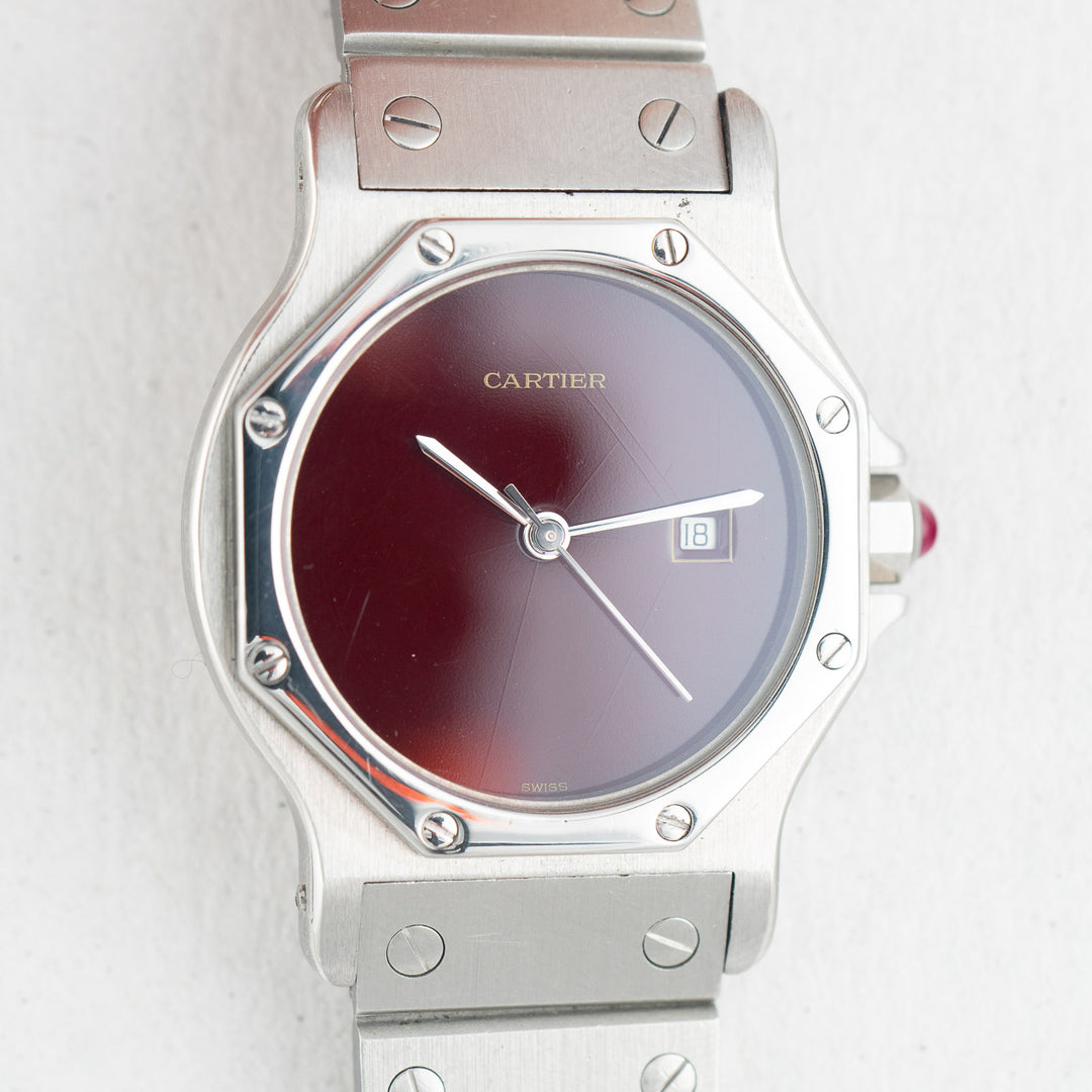 Cartier Santos Octagon Ref.2965 Burgundy