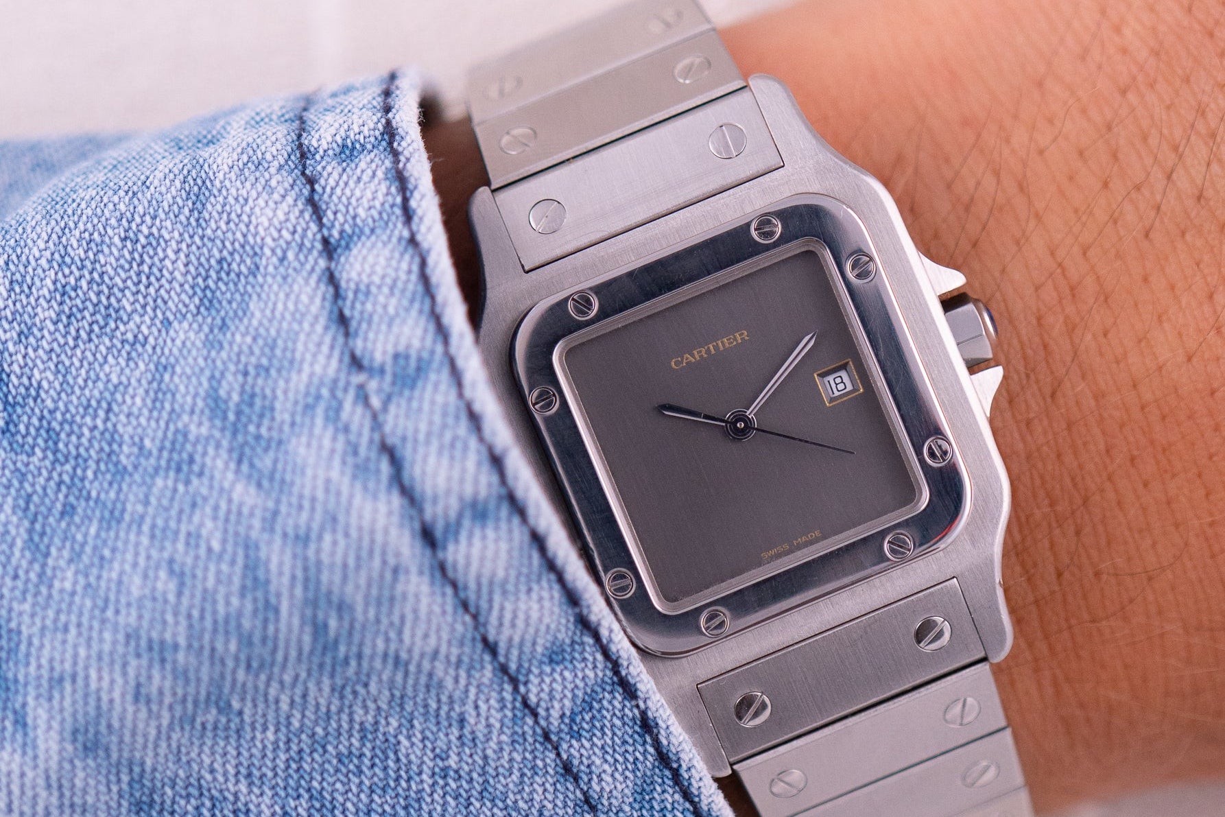 Cartier Santos Carré "Ghost" dial Ref.9172960 Full Set