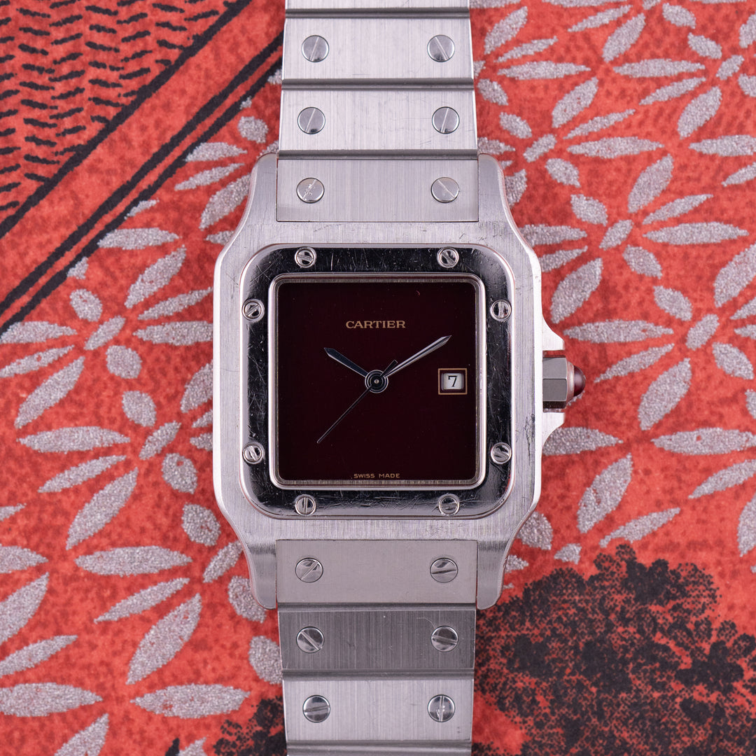 Cartier Santos Carre Ref.2960 Burgundy