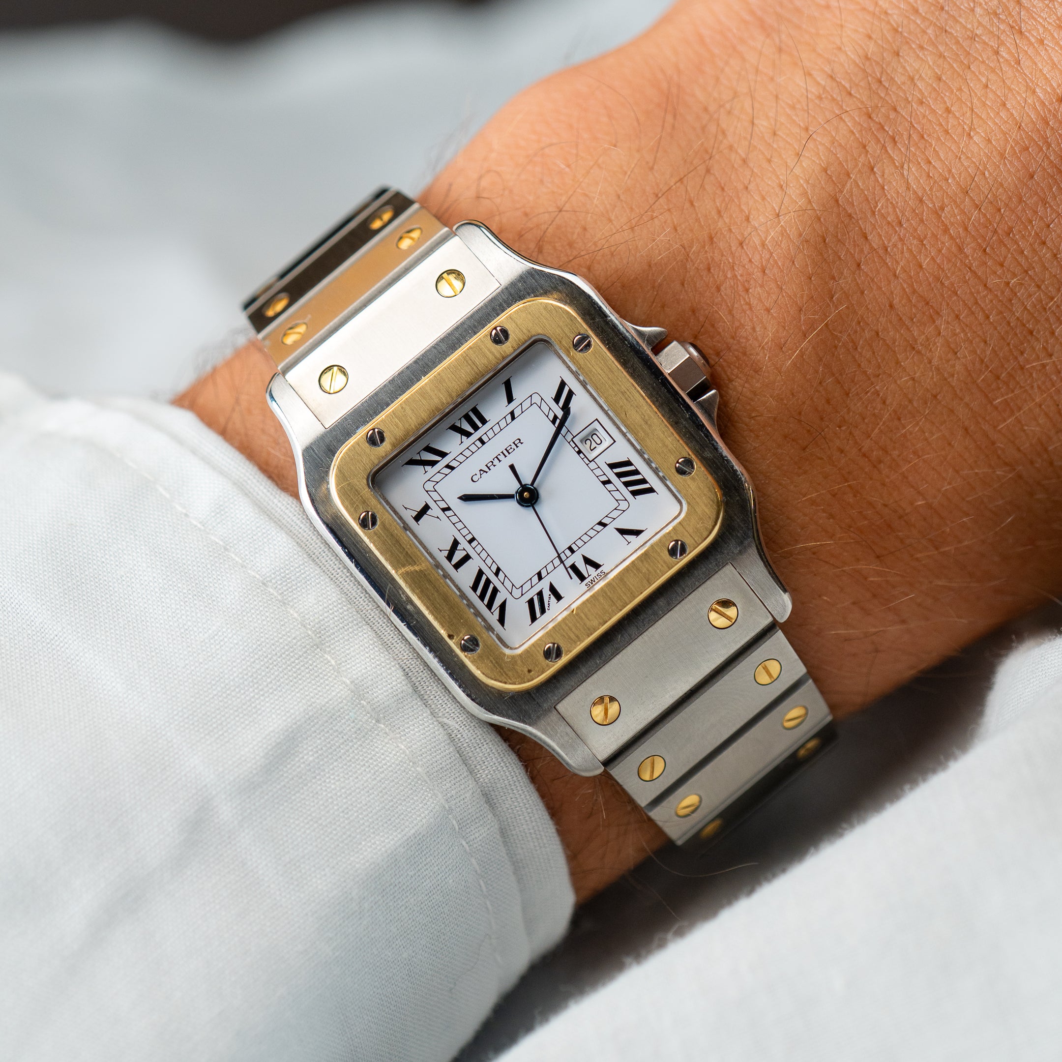 Santos Carree steel and gold Ref.2961