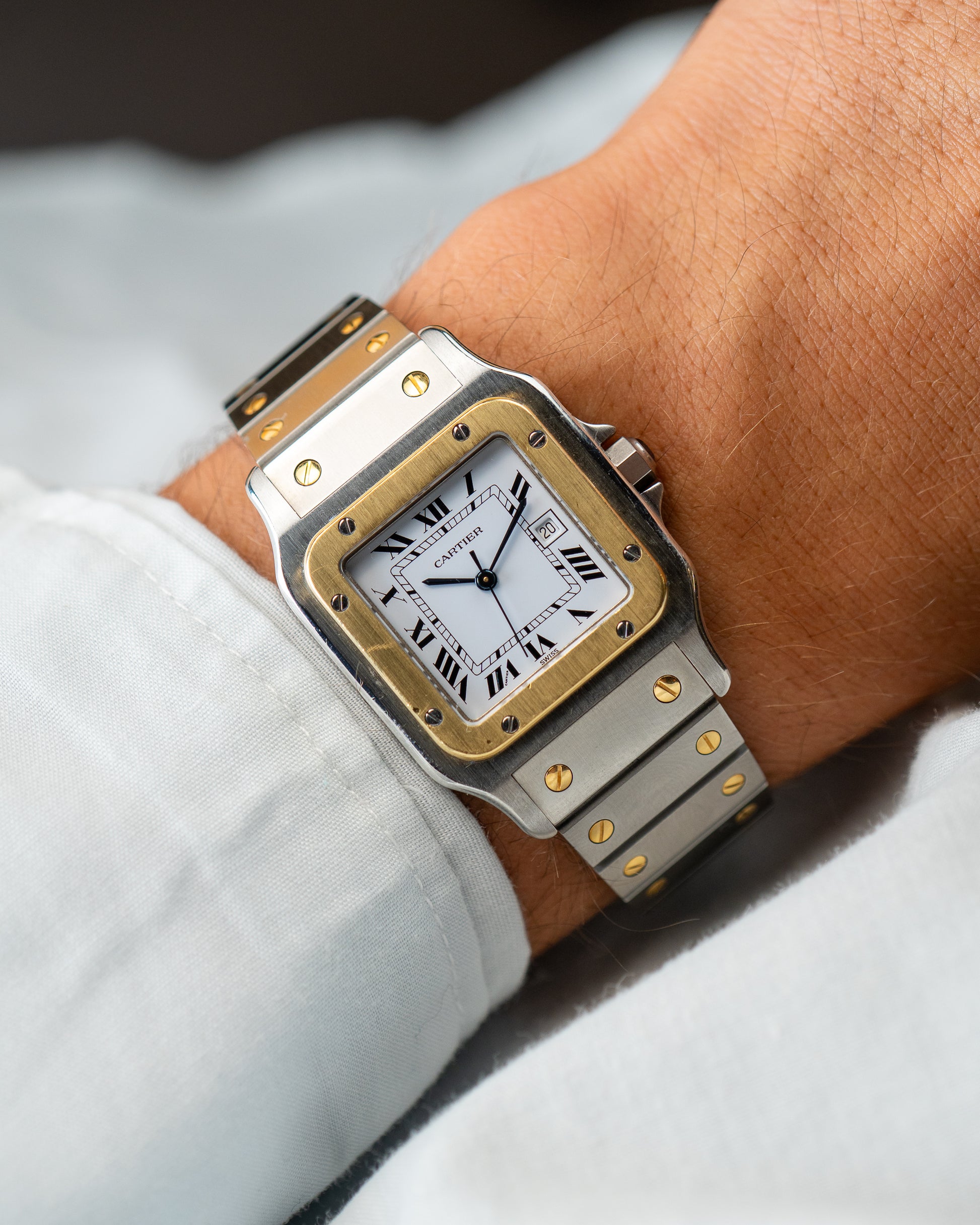 Santos Carree steel and gold Ref.2961