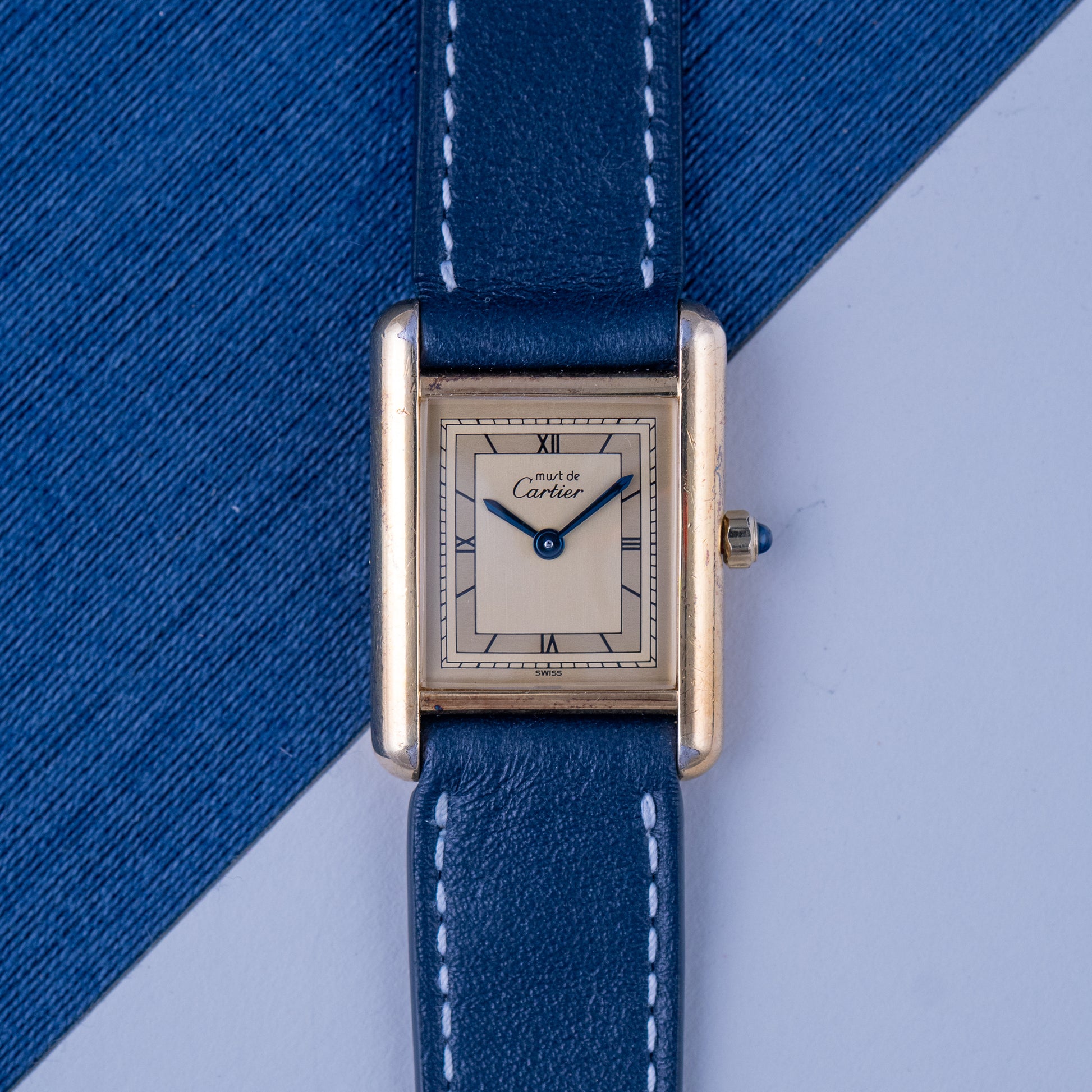 Tank must Vermeil SM Ref.3 66001 Art Deco dial