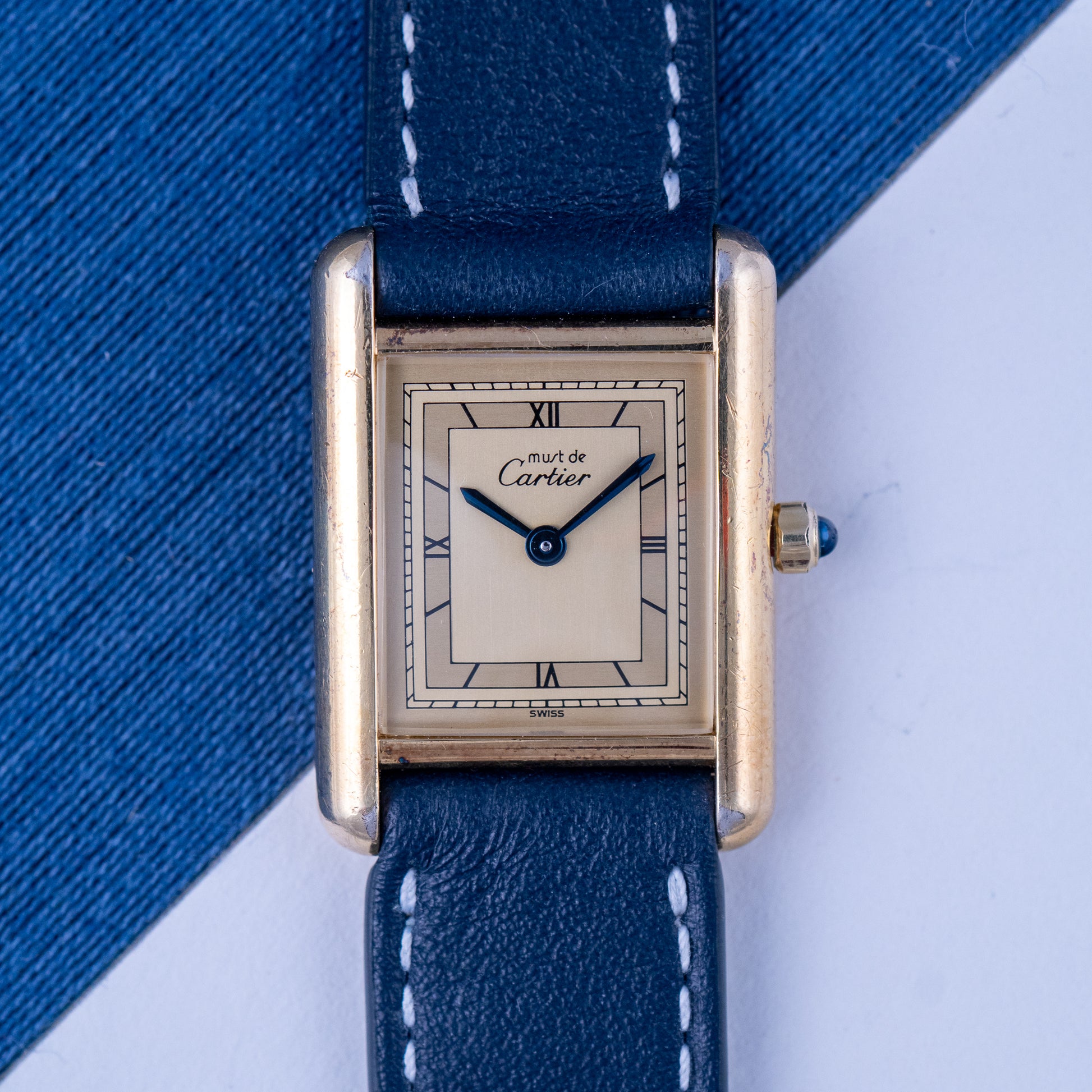 Tank must Vermeil SM Ref.3 66001 Art Deco dial