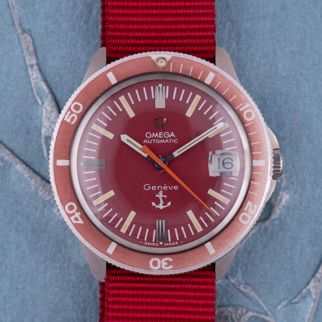 Omega Geneve Admiralty Ancoretta Ref.166.054 Burgundy Dial